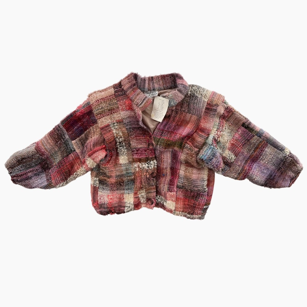 Elizabeth‎ Jenkins NWT Taos NM Hand Woven Wool Mohair Silk Patchwork Jacket M